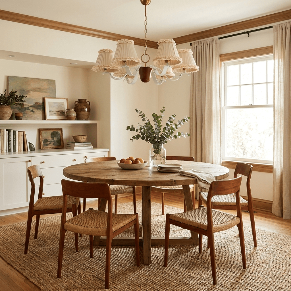 Walnut Fabric Chandelier