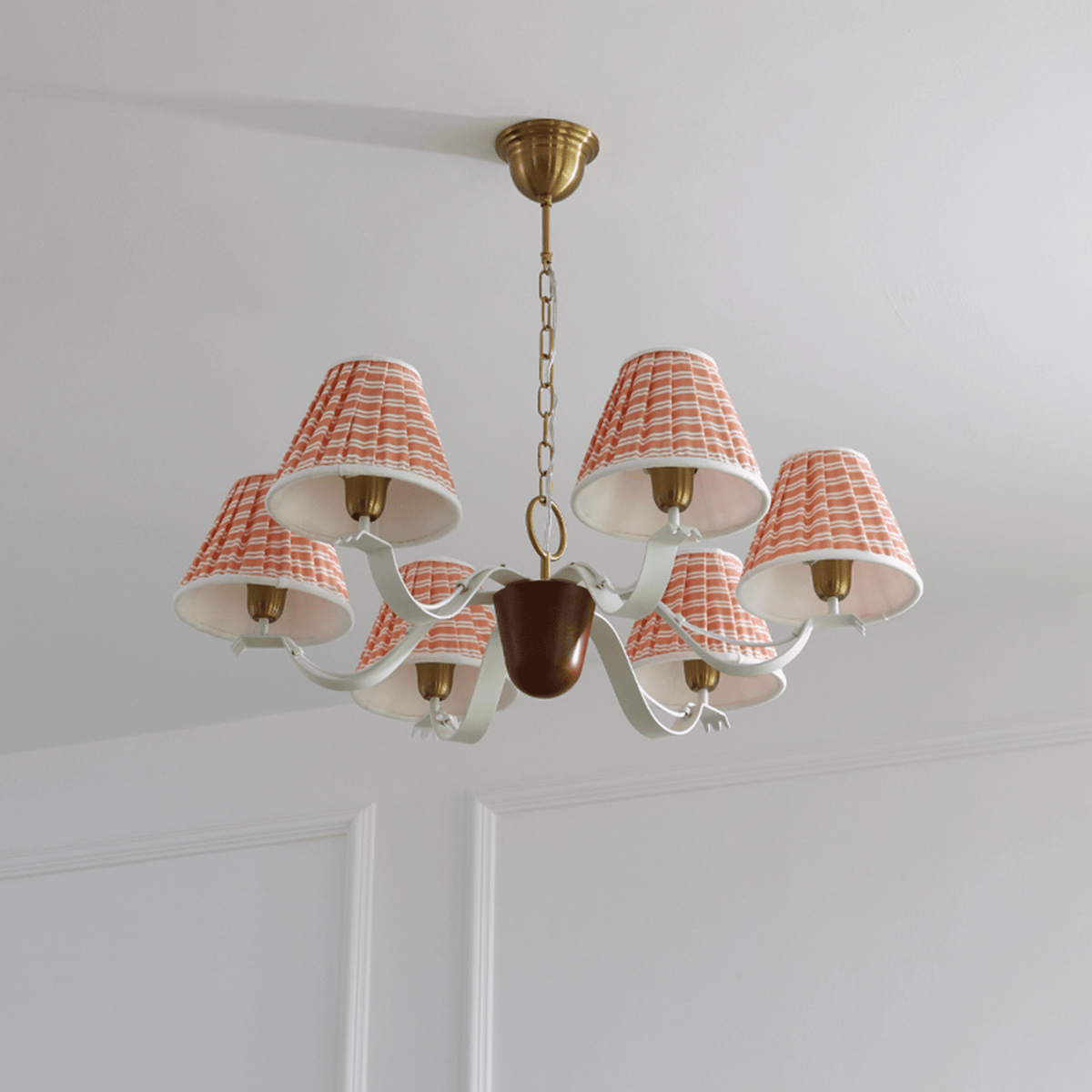Walnut Fabric Chandelier