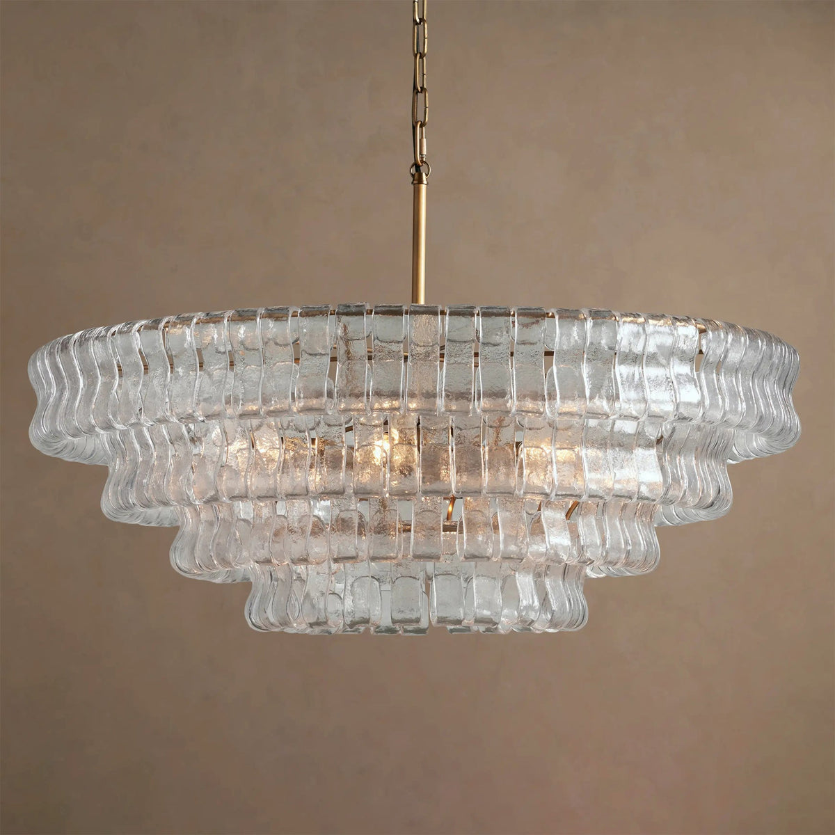 Ghiaccio Layered Glass Chandelier