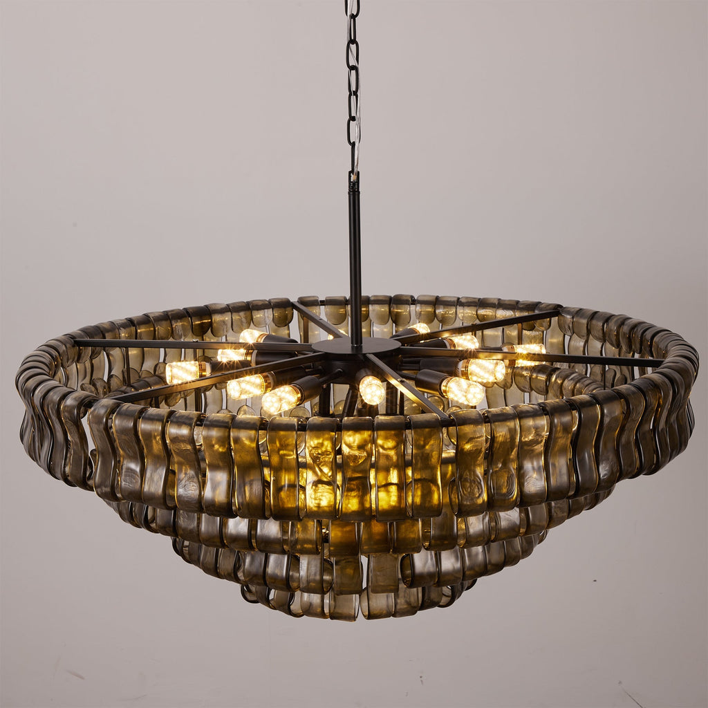 Ghiaccio Layered Glass Chandelier