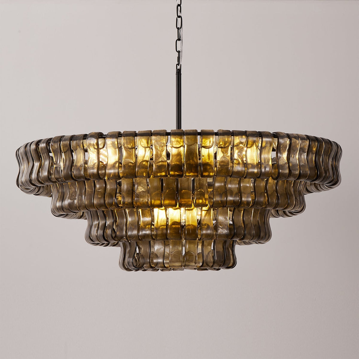 Ghiaccio Layered Glass Chandelier