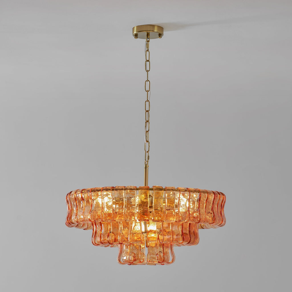 Ghiaccio Layered Glass Chandelier