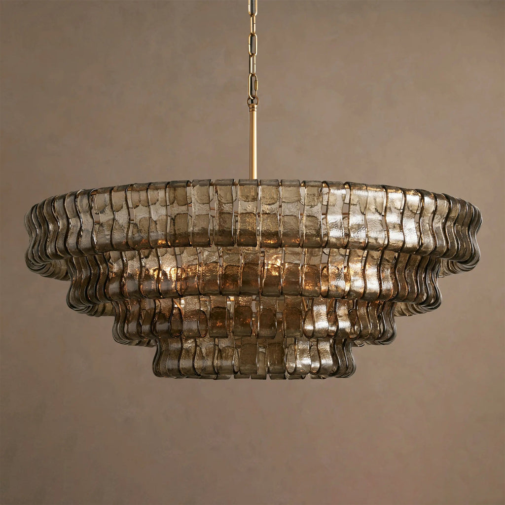 Ghiaccio Layered Glass Chandelier