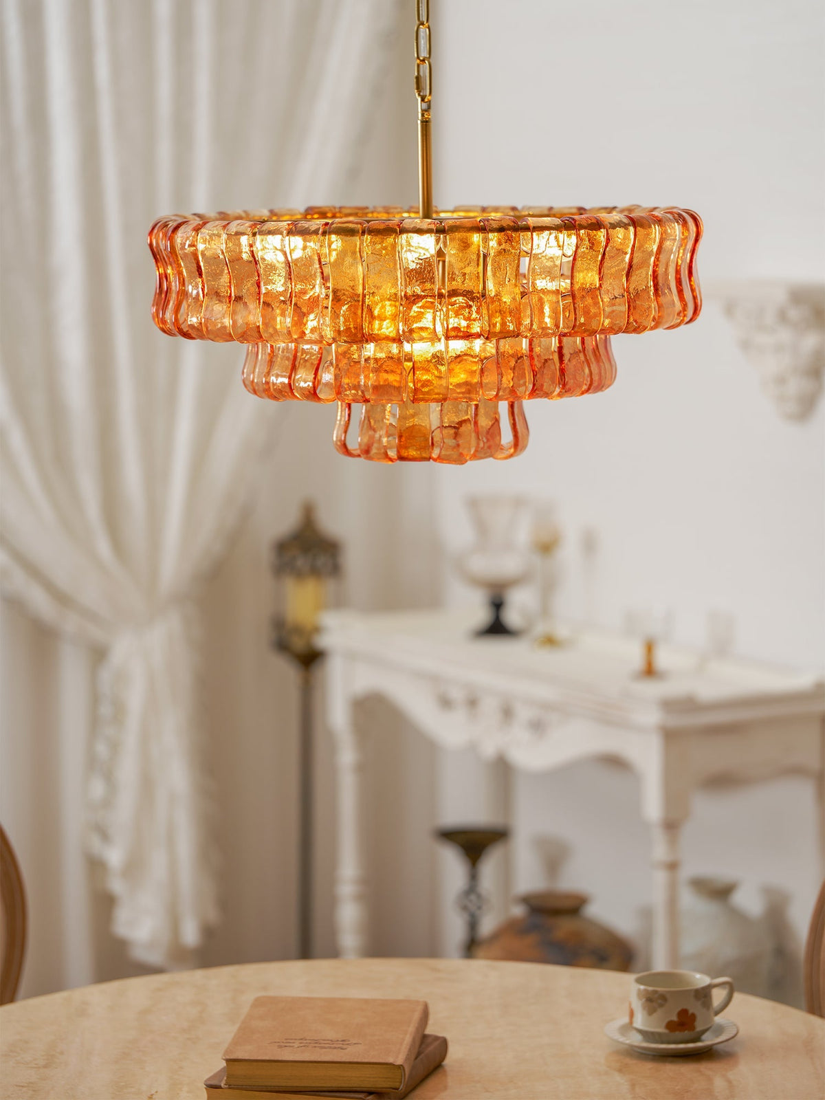 Ghiaccio Layered Glass Chandelier