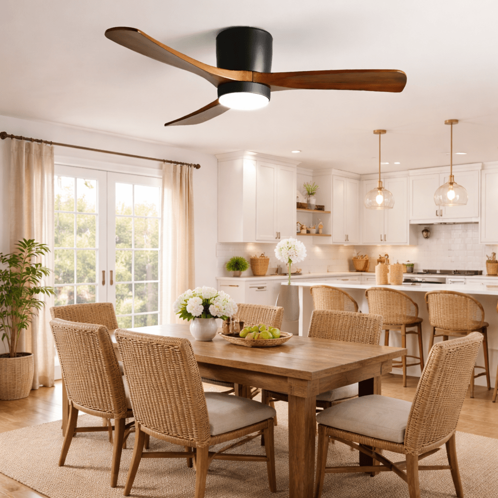 Nordic Wooden Ceiling Fan Light