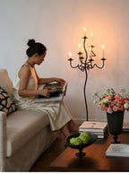 Hand Forged Iron Floor Candelabra