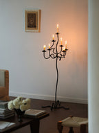 Hand Forged Iron Floor Candelabra