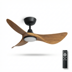 Volant Sculpted Wood Ceiling Fan Light
