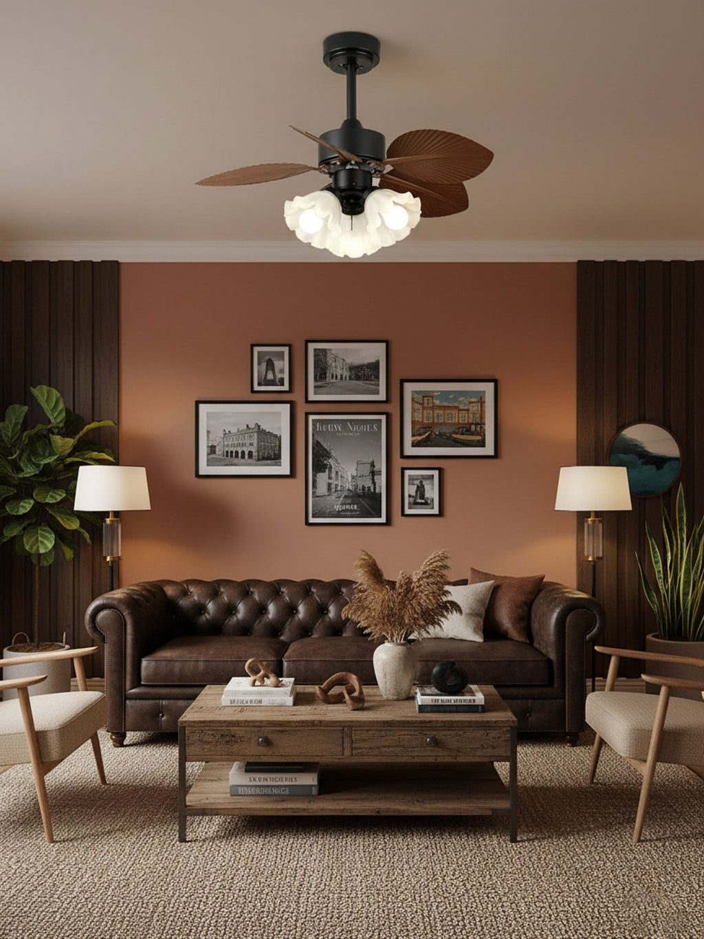 Floriva Leaf Ceiling Fan Light