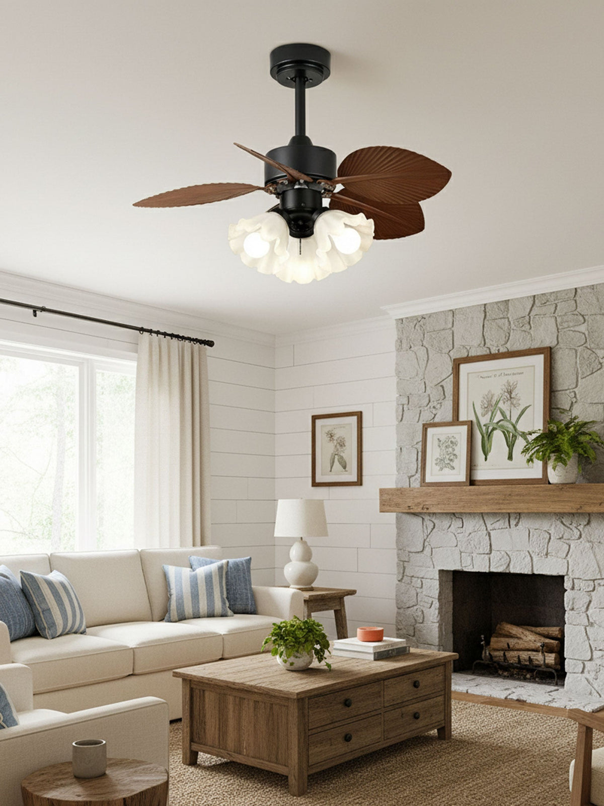 Floriva Leaf Ceiling Fan Light