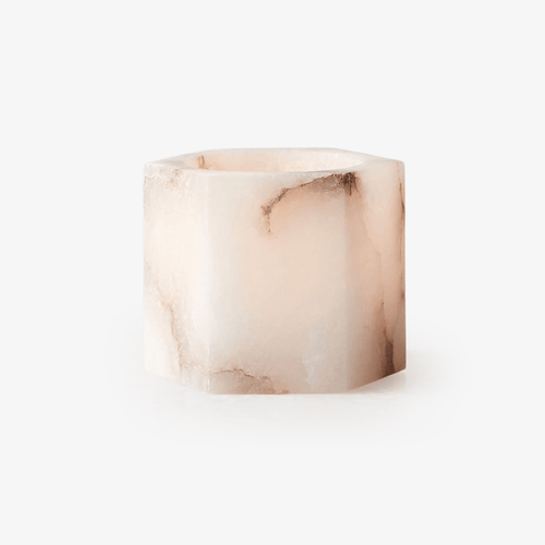 Alabaster Cube Candle Holder