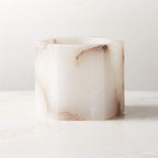 Alabaster Cube Candle Holder