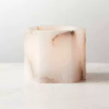 Alabaster Cube Candle Holder