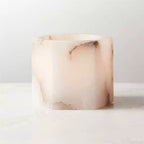 Alabaster Cube Candle Holder