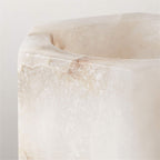 Alabaster Cube Candle Holder