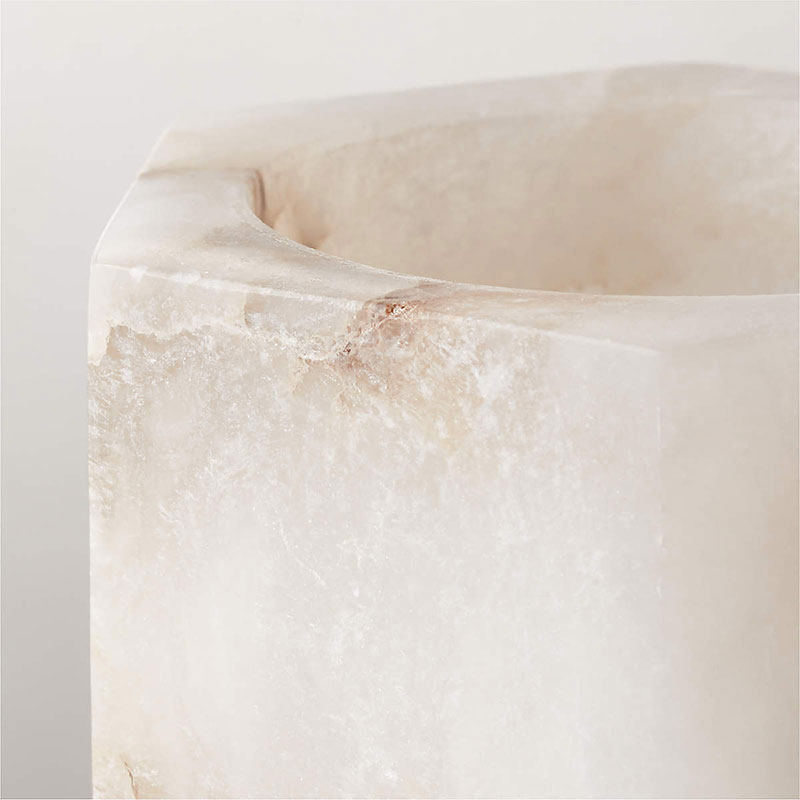 Alabaster Cube Candle Holder