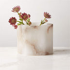 Alabaster Cube Candle Holder