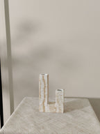 Yellow Travertine Candle Holder