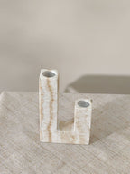 Yellow Travertine Candle Holder