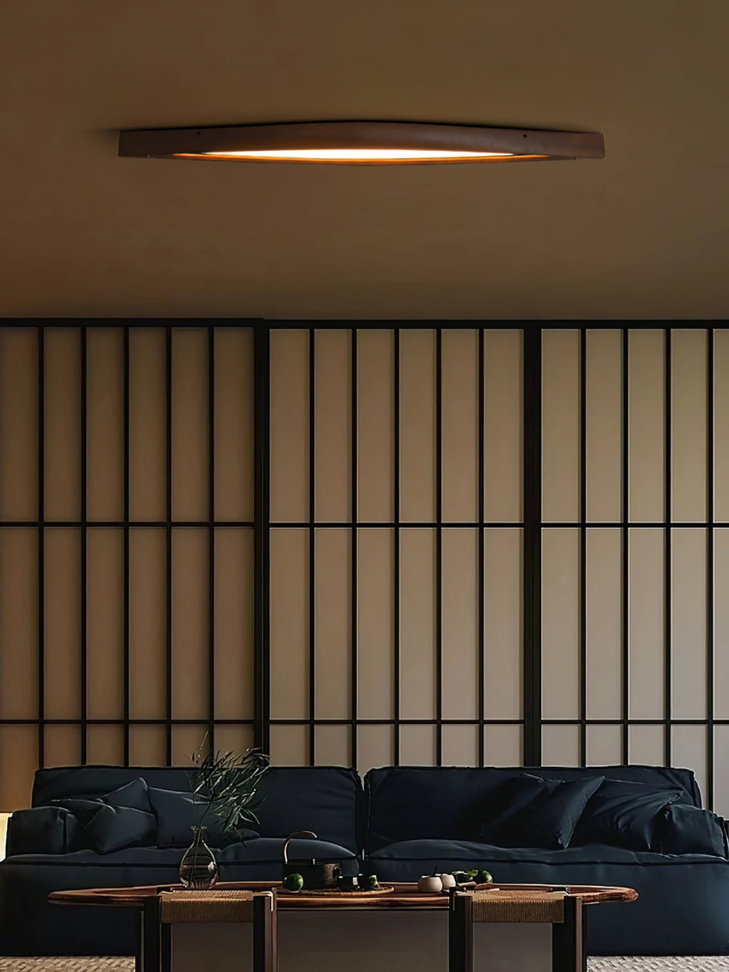 Horizon Linear Wood Ceiling Lamp
