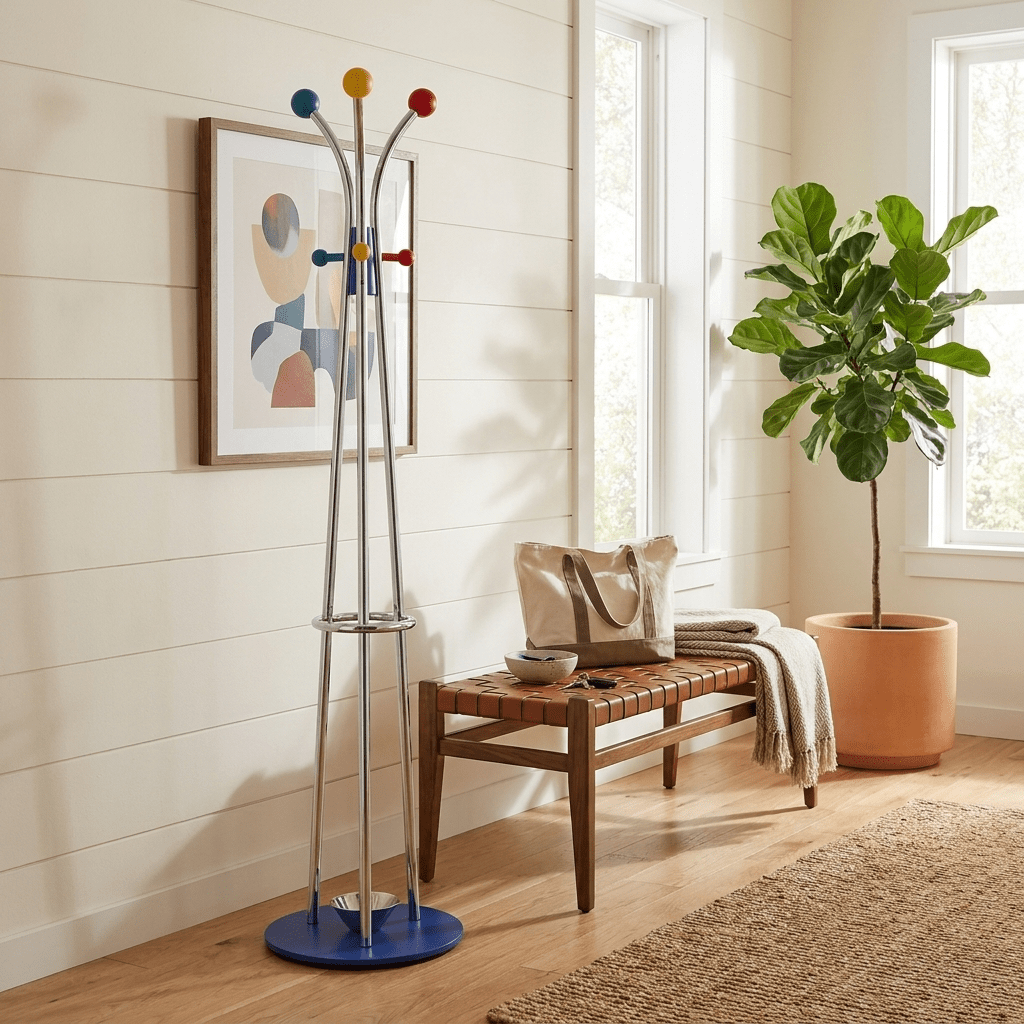 Ball Top Standing Coat Rack