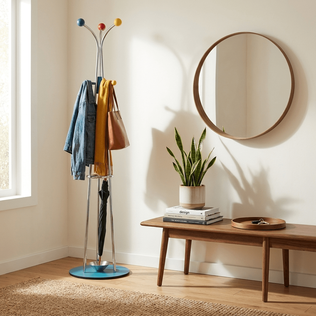 Ball Top Standing Coat Rack