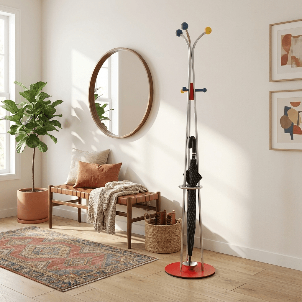 Ball Top Standing Coat Rack