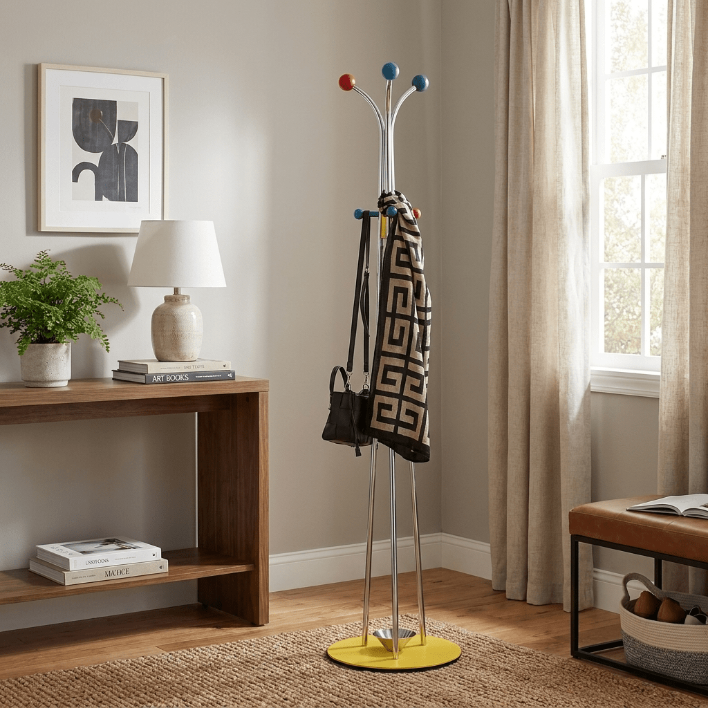 Ball Top Standing Coat Rack