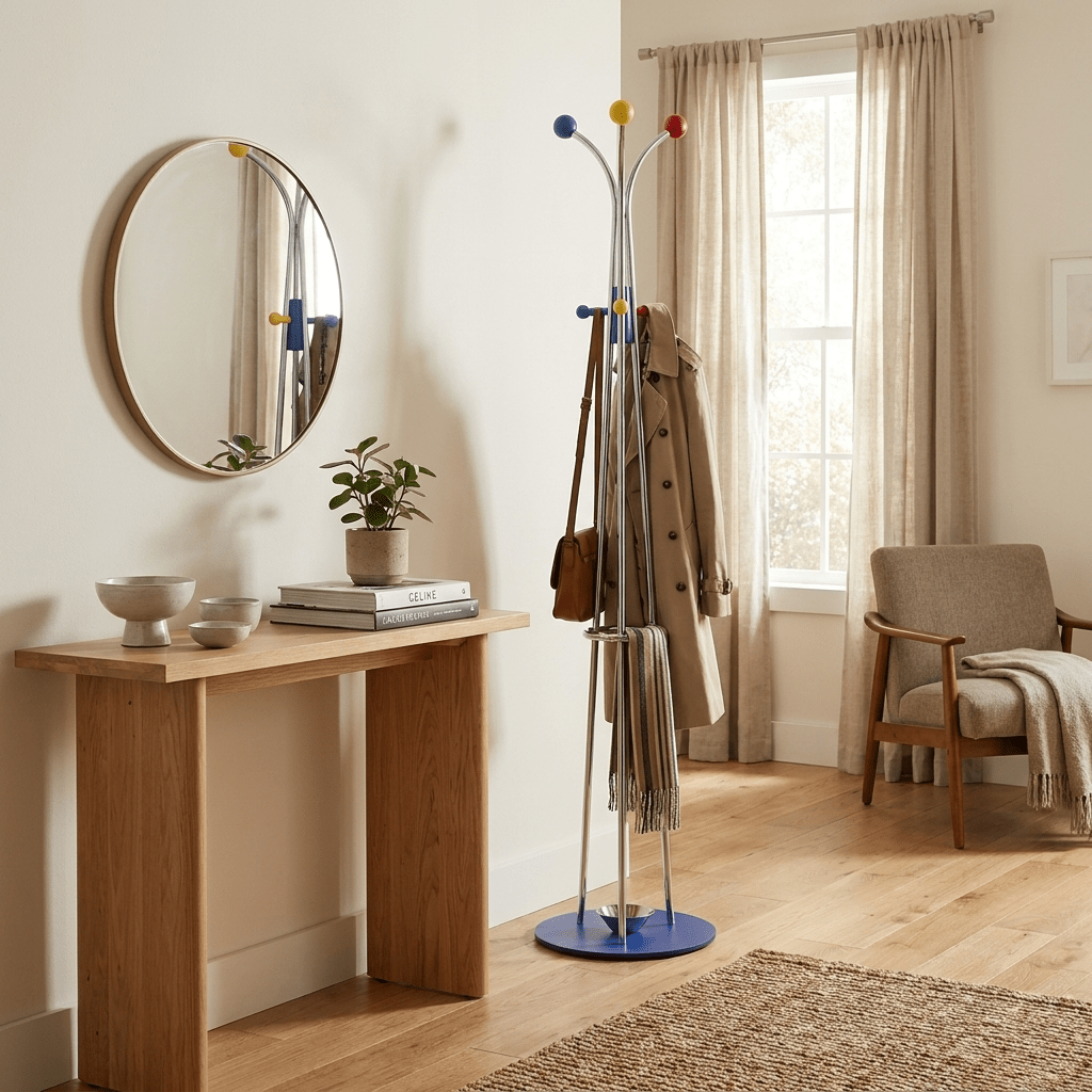 Ball Top Standing Coat Rack