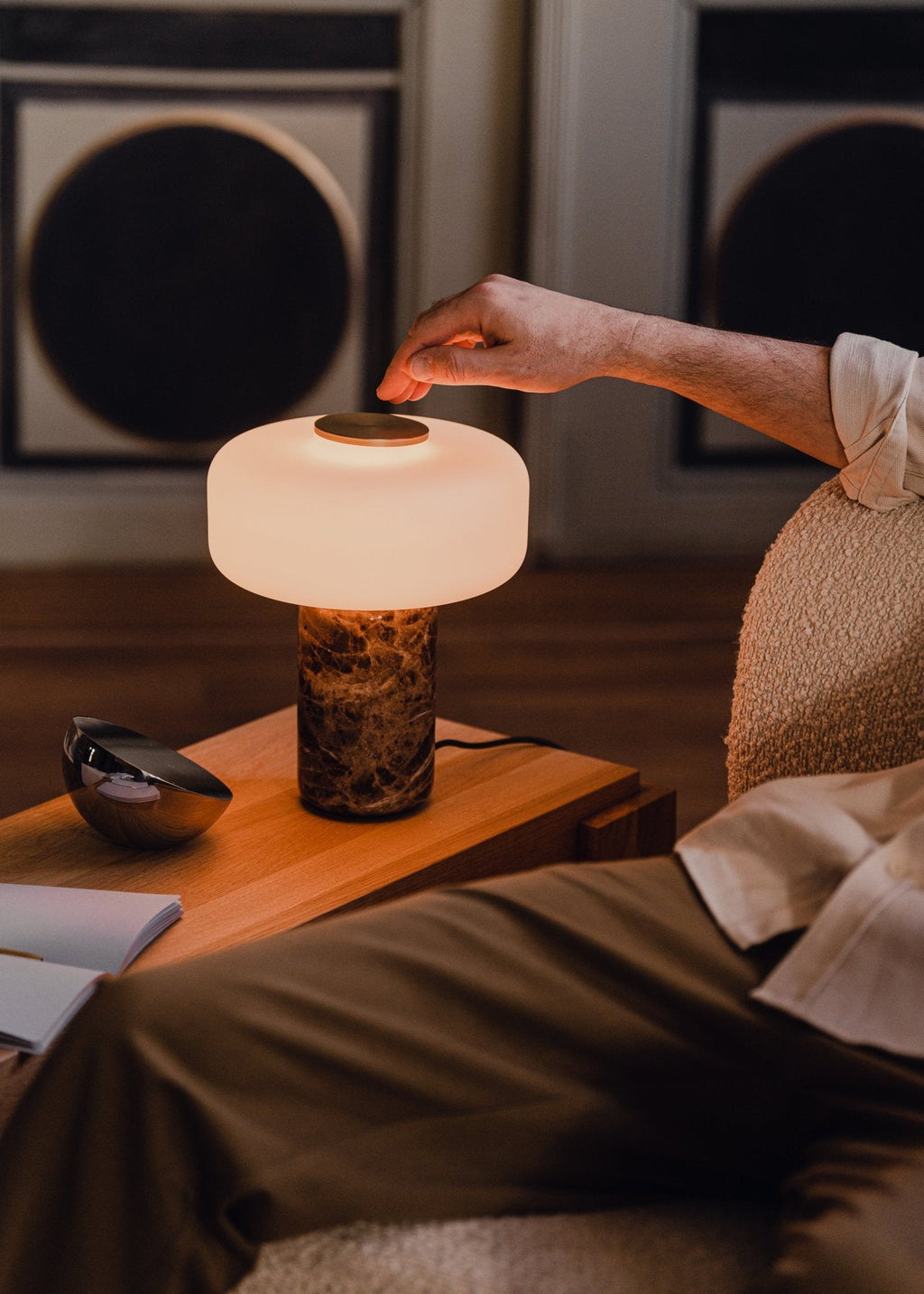 Maris Rechargeable Marble Table Lamp