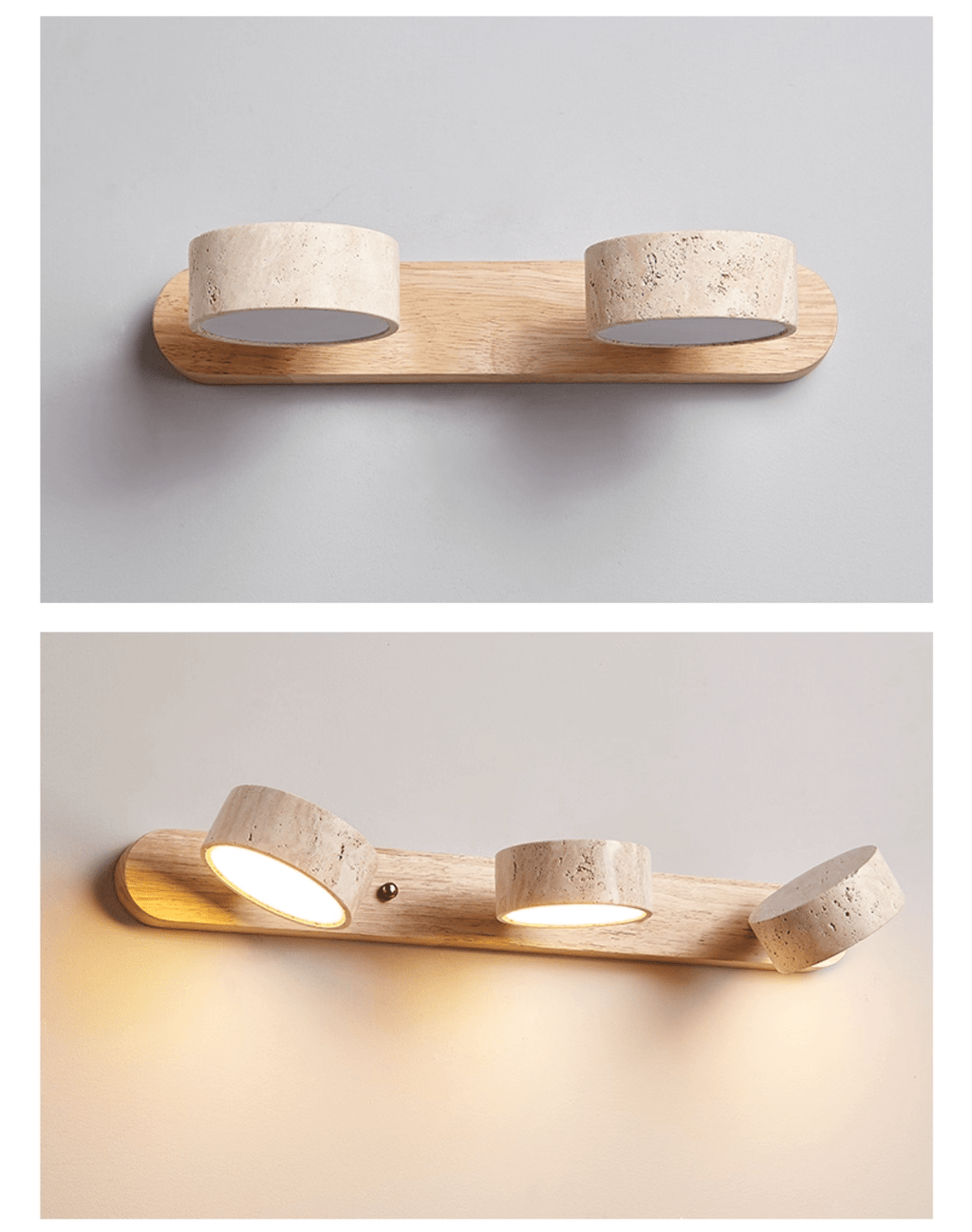 Travertine Duo Rechargeable Wall Light