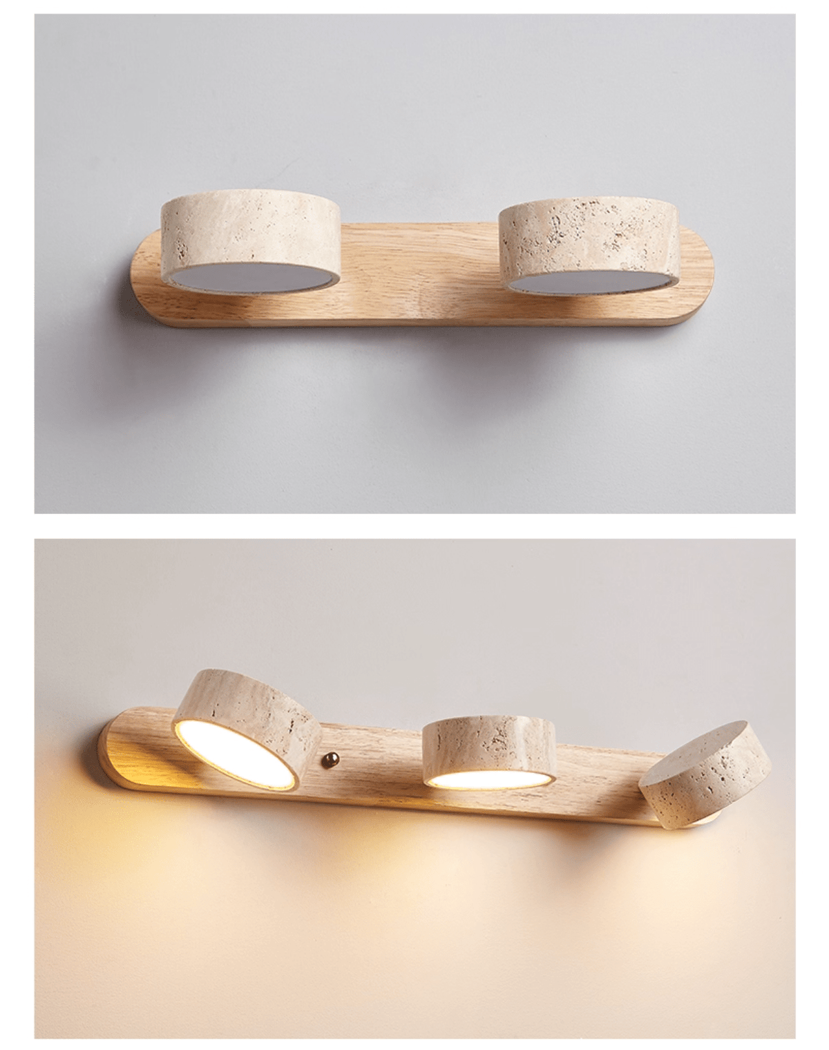 Travertine Duo Rechargeable Wall Light