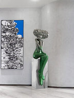 Girl Meditate Sculpture Ornaments