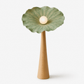 Lotus Veil Woodgrain Floor Lamp