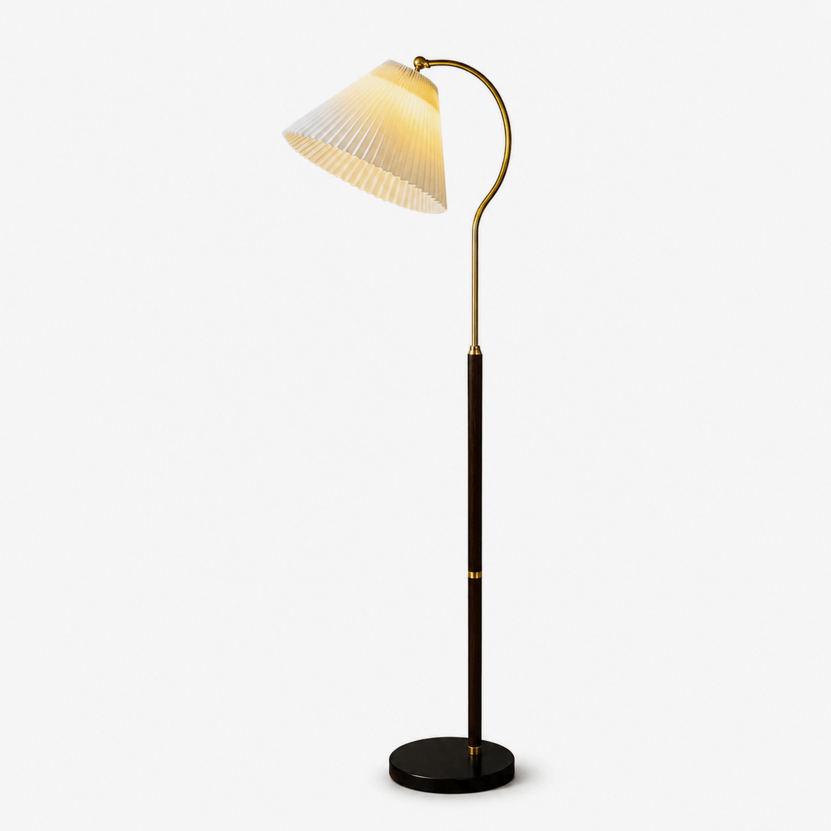 Walnut Gooseneck Floor Lamp