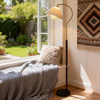 Walnut Gooseneck Floor Lamp