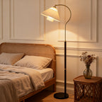 Walnut Gooseneck Floor Lamp