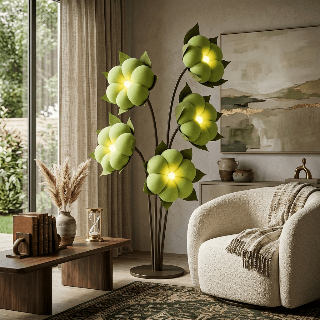 Green Blossom Floor Lamp