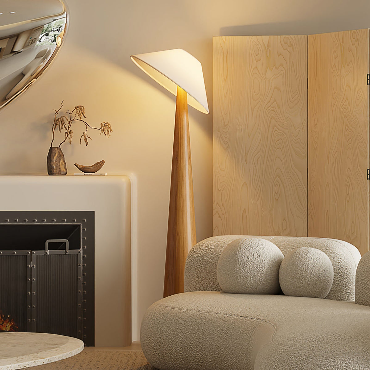 Tilt Hat Wooden Floor Lamp