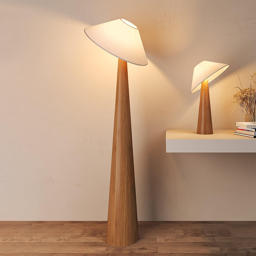 Tilt Hat Wooden Floor Lamp