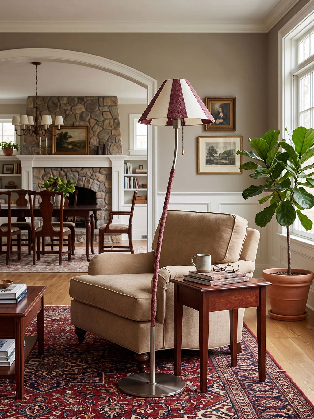 Verona Curved Striped Floor Lamp