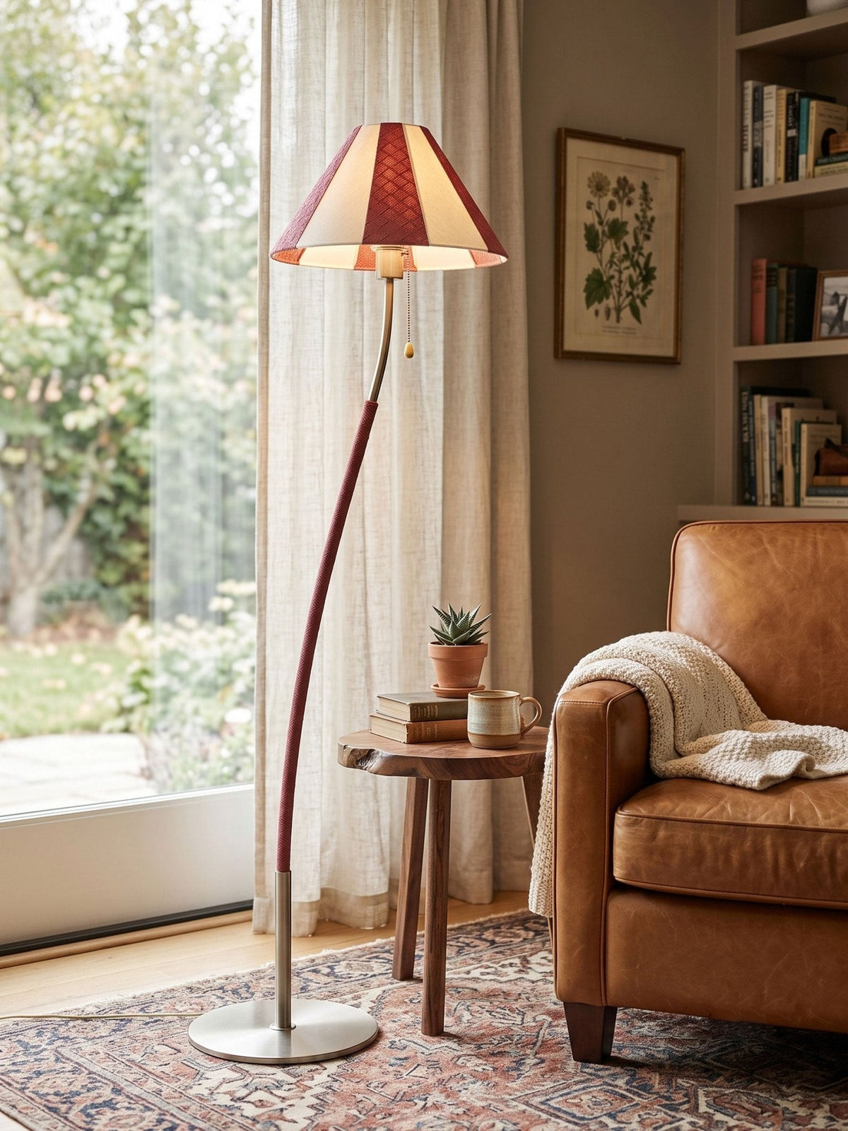 Verona Curved Striped Floor Lamp