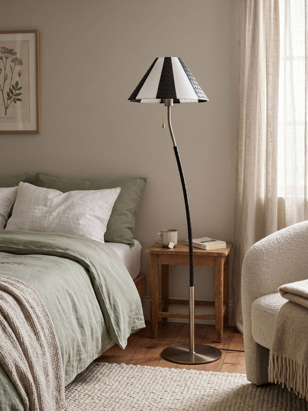 Verona Curved Striped Floor Lamp