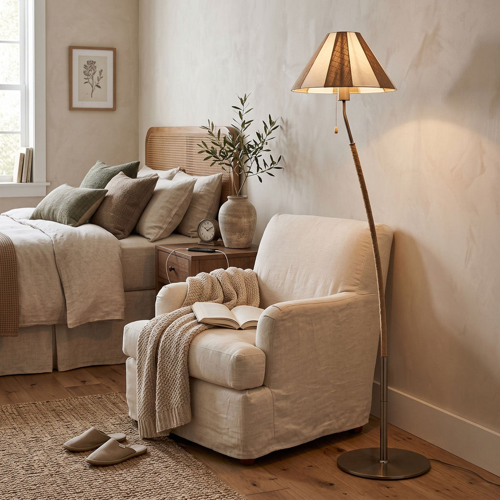Verona Curved Striped Floor Lamp