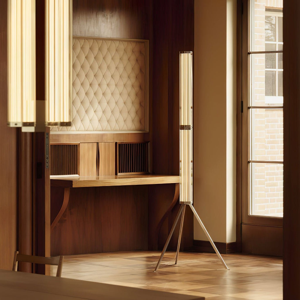 Hexagonal Glass Floor Lamp