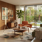 Hexagonal Glass Floor Lamp