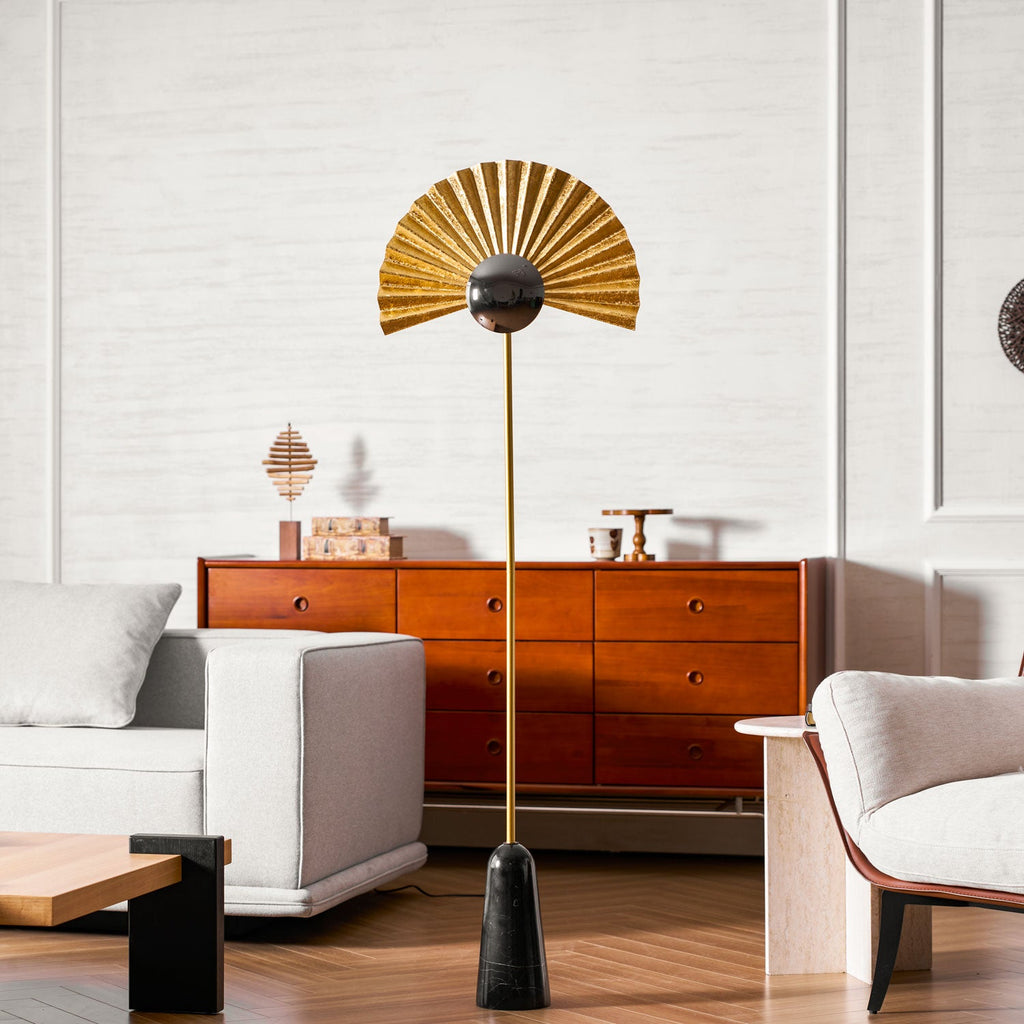 Gilded Fan Floor Lamp