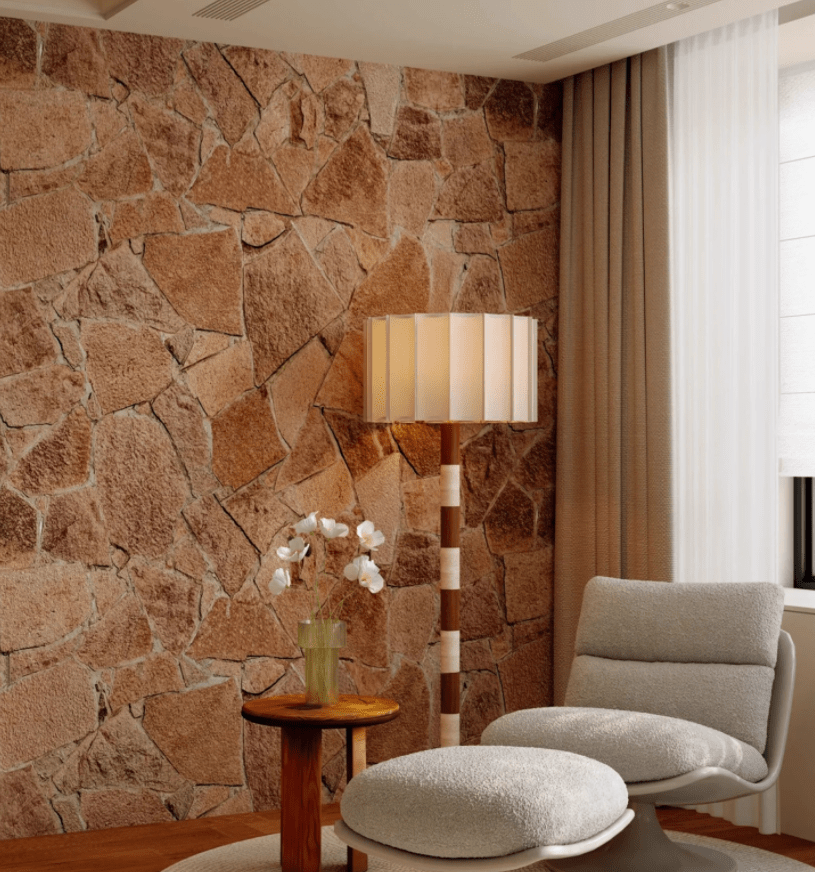 Travertine Striped Floor Lamp