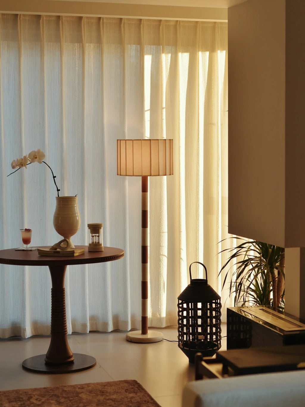 Travertine Striped Floor Lamp