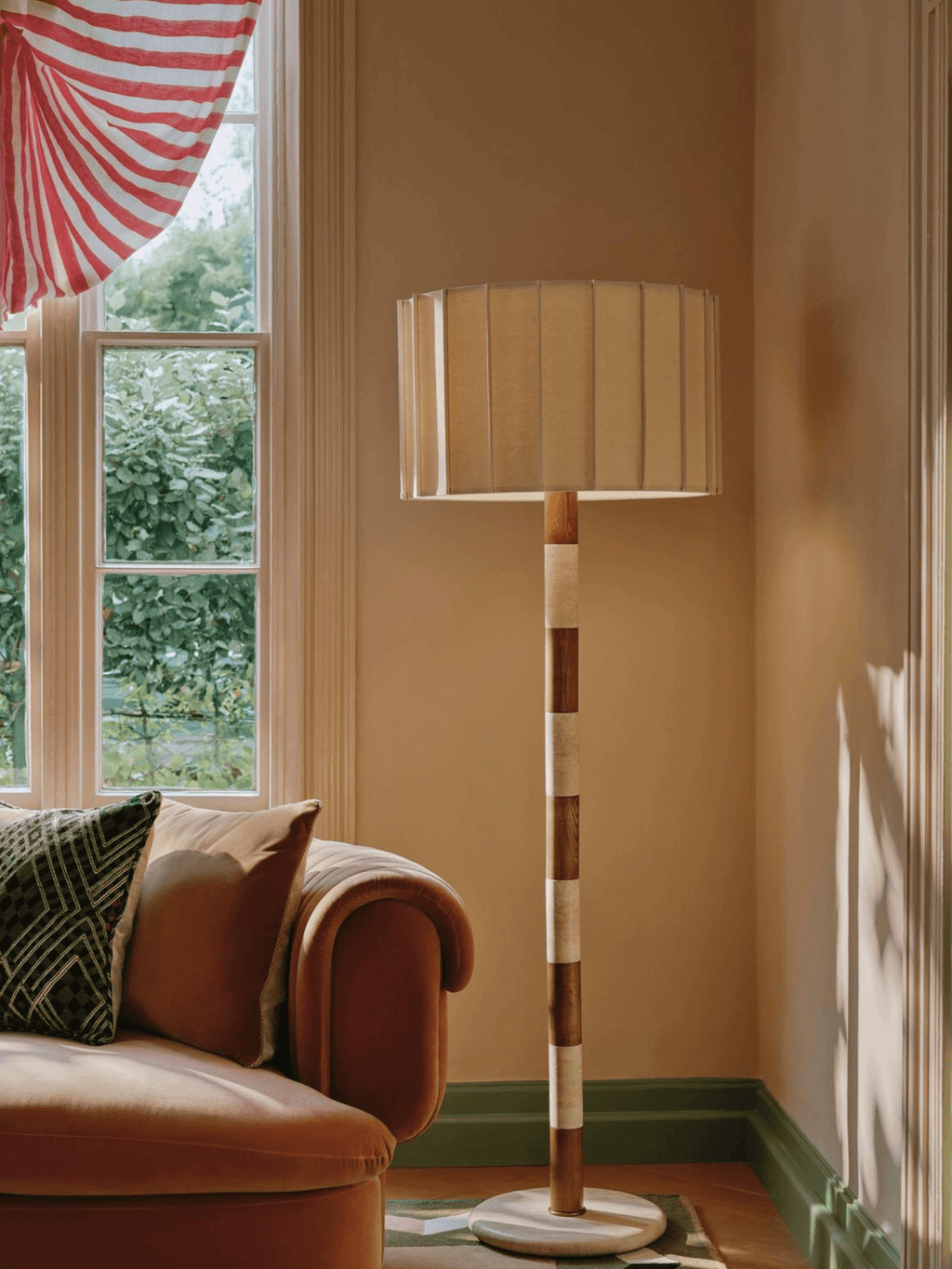 Travertine Striped Floor Lamp